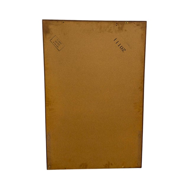 Brown Vintage Mid-Century Modern Wood Frame Wall Mirror For Sale - Image 8 of 8