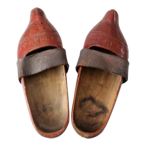 Antique Carved Wood Clogs
