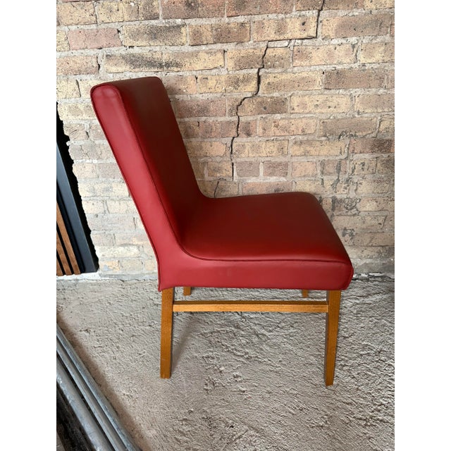 Modern Grand Rapids Chair Company Red Leather Chair For Sale - Image 3 of 12