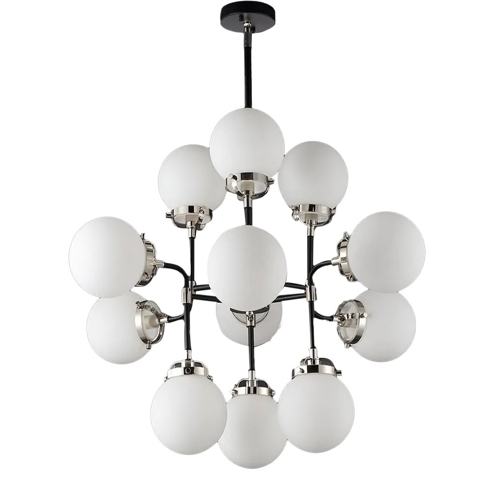 Cullen White Glass Chandelier Black Chairish