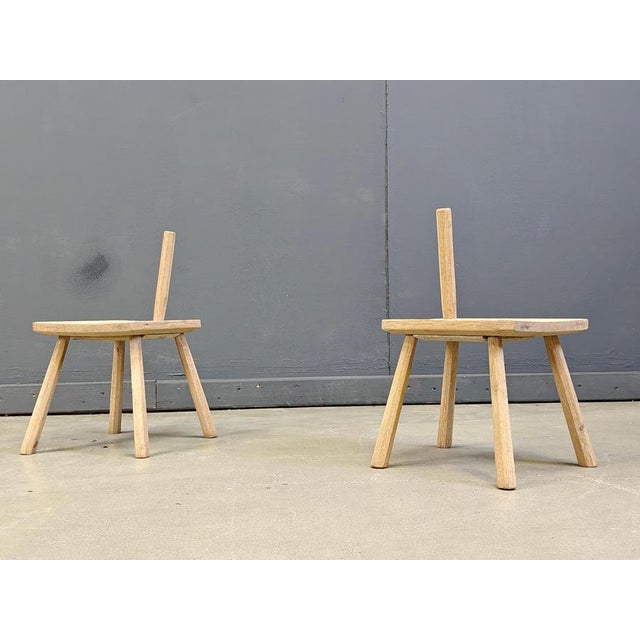 Rustic Farm Stools, 1960s, Set of 2 For Sale - Image 6 of 8