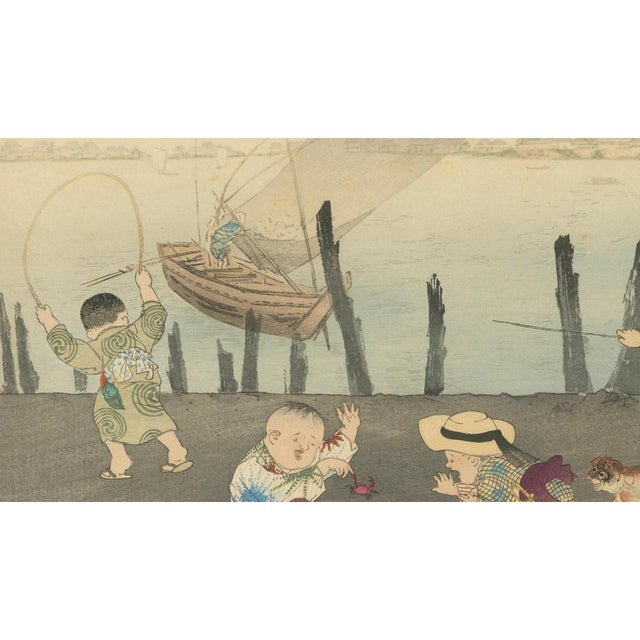 Yamamoto Shōun, Children at Play, 1907, Woodblock Print For Sale - Image 5 of 10
