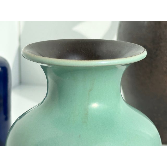 Aqua Mid-Century Ceramic Vase with Celadon Glaze by Steuler Keramik, Germany, 1950s For Sale - Image 8 of 13