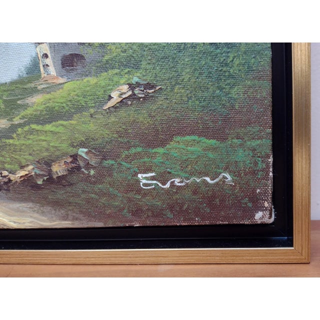 Vintage Impressionist Landscape Snowy Mountains Woods Acrylic on Canvas Framed 12x16 For Sale In New York - Image 6 of 10