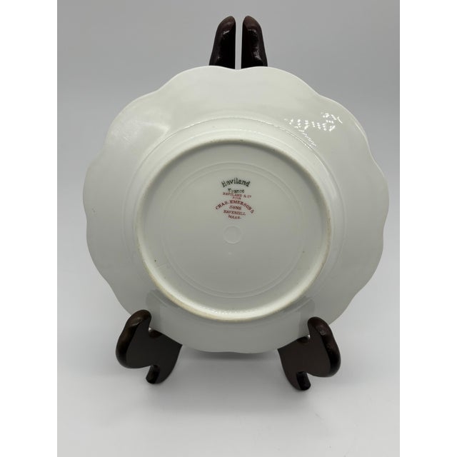 Beautiful vintage Limoges, France Haviland & Co. small plates are hand painted with a floral and leaf detail, and feature...