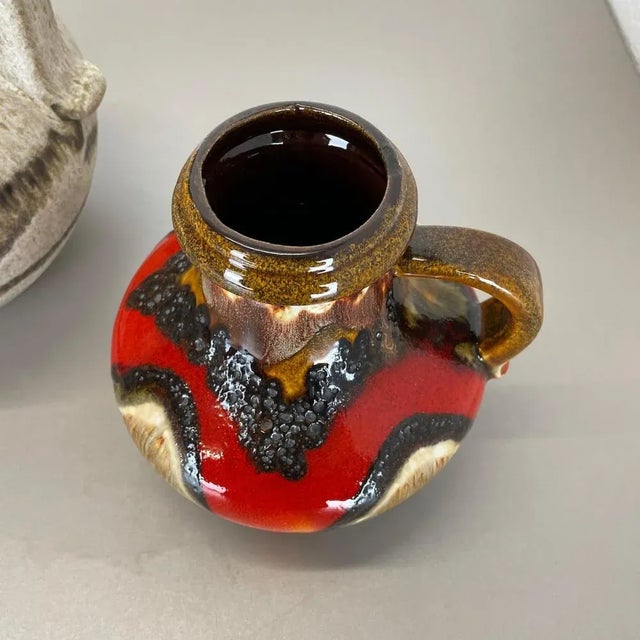 Multi-Color Pottery Fat Lava Vases from Scheurich, Germany, 1970s, Set of 2 For Sale - Image 12 of 18
