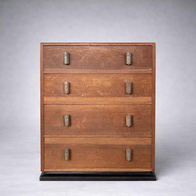 British Art Deco Oak Chest of Drawers from Heals For Sale - Image 9 of 9