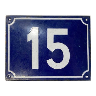 Vintage French Metal House Number For Sale