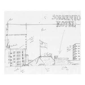 1970s Robert Herrmann Seattle Skyline Drawing