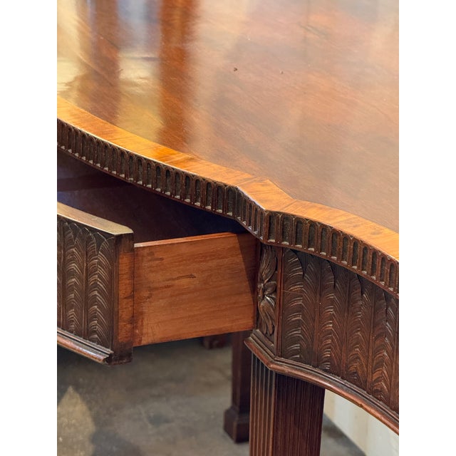 Late 19th Century Late 19th Century English Mahogany Serpentine Server For Sale - Image 5 of 13