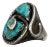 1960s Southwestern Sterling Silver Turquoise Size 10 Zuni Snake Ring by Effie Calavaza For Sale