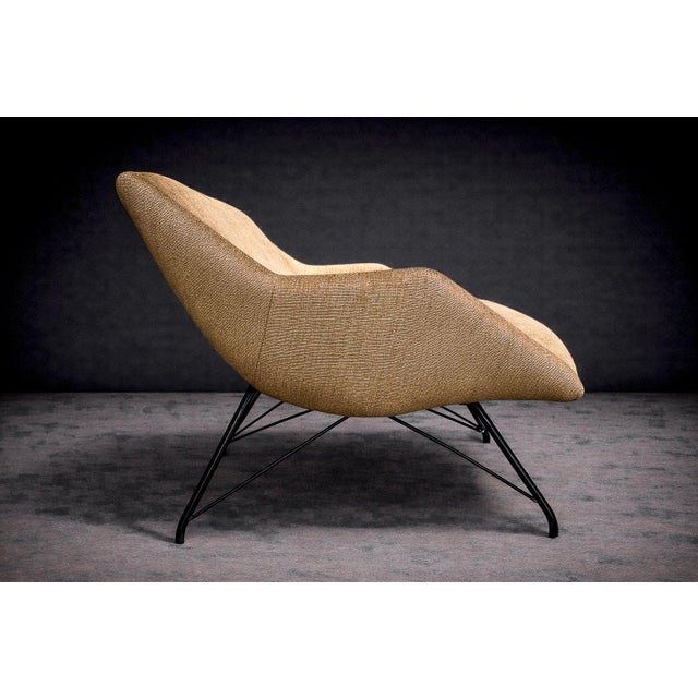 1950s Concha Loveseat in Metal & Fabric, Carlo Hauner, 1955 For Sale - Image 5 of 9
