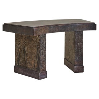 French Brown Cerused Oak Desk, 1940s For Sale
