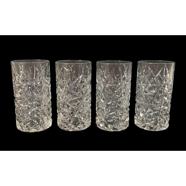 Transparent Cristal d'Arques Durand Sculptra Tumbler Glasses 5 7/8" Highball 16 Oz Set of 8 For Sale - Image 8 of 10