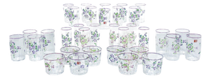 Hand-Painted Glasses by Carlo Moretti, Set of 34