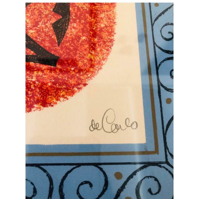 1970s "Taurus With Eye of Ra" Modernist Signed and Numbered Lithograph #53 by Keith De Carlo, Framed For Sale In Sacramento - Image 6 of 8