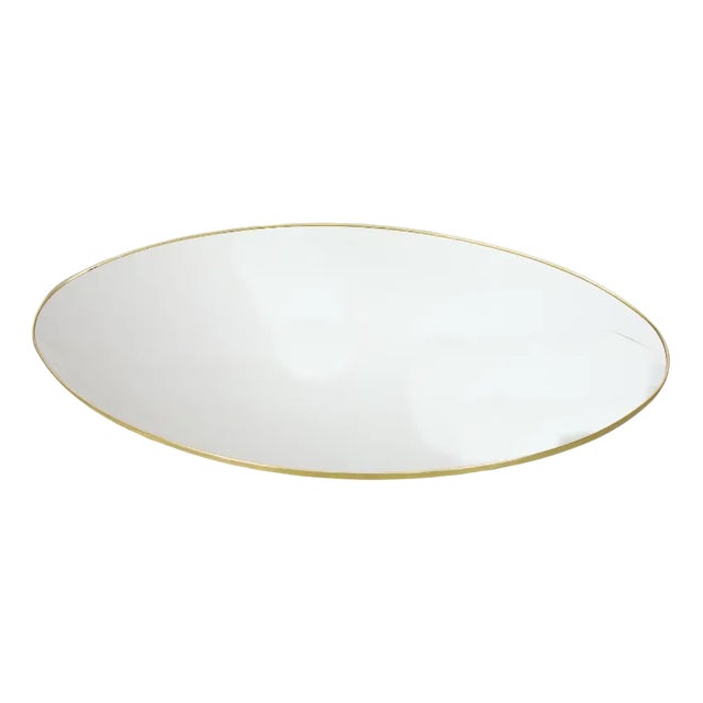 Big Vintage Oval Golden Frame Mirror, 1970s For Sale