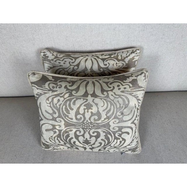 Pair of Petite Fortuny Venetian Textile Pillows For Sale In Los Angeles - Image 6 of 6