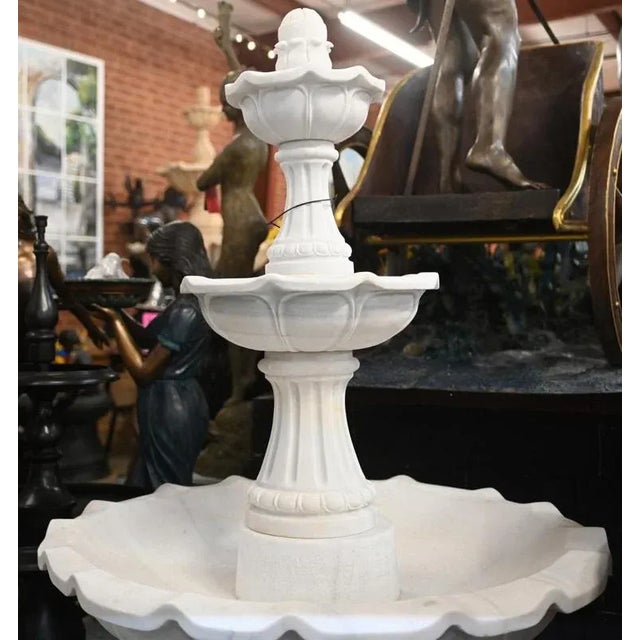 Italian Marble Garden Fountain For Sale - Image 4 of 8