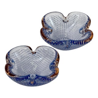 Murano Bullicante Bowls by Galliano Ferro for Neodymium Sommerso, 1970s, Set of 2 For Sale