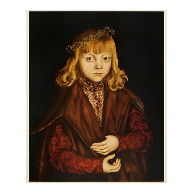 1956 After Lucas Cranach "A Prince of Saxony", Vintage Full-Color Print For Sale
