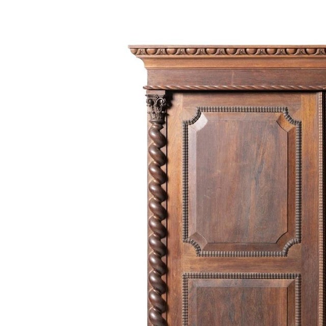 Furniture - Wardrobe; in fine wood - 19th century. Portuguese from the 19th century; in fine wood with carvings. with two...