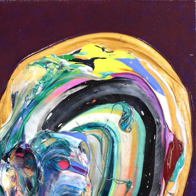 Abstract "Purple Love" Contemporary Abstract Acrylic Painting by Cynthia Coulombe-Bégin For Sale - Image 3 of 9