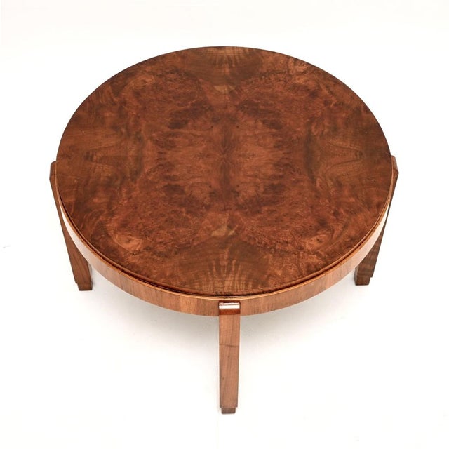 Art Deco Burr Walnut Coffee Table, 1930s For Sale - Image 4 of 6