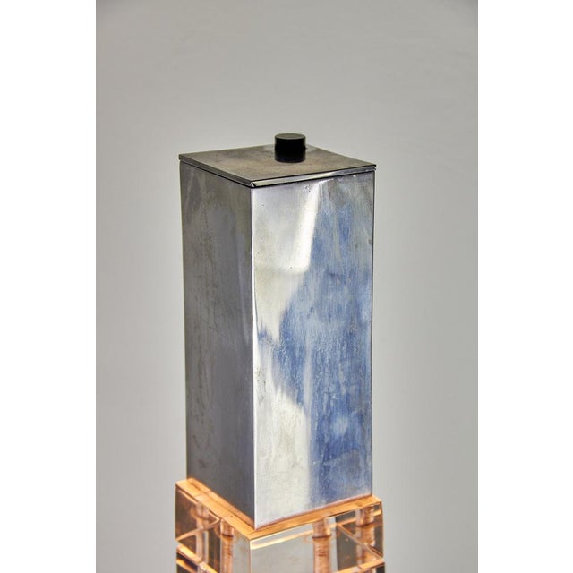 Chrome Table Lamp by Gaetano Missaglia, 1970s For Sale - Image 9 of 18