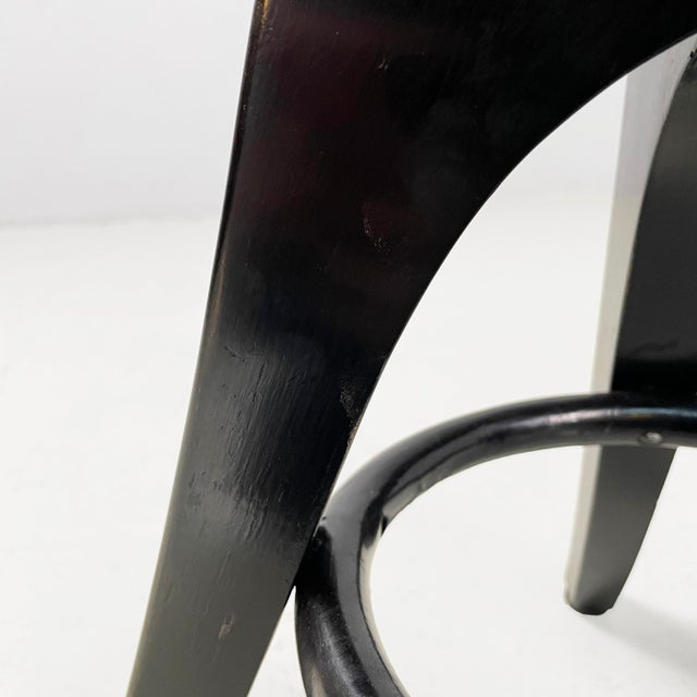 Italian Art Deco Black Wooden Stool, Early 1900s For Sale - Image 16 of 18