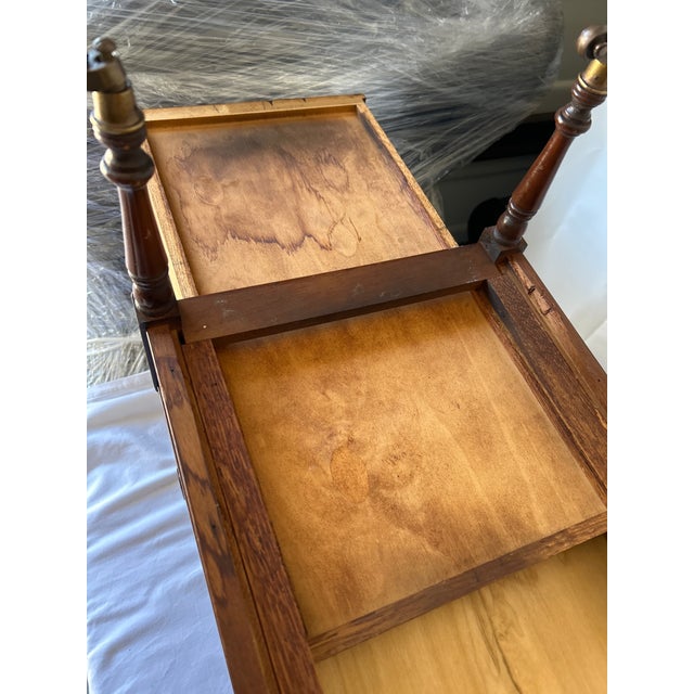 Pair of Antique English Mahogany Two-Tier Side Tables on Casters, Circa 1900 For Sale - Image 12 of 16