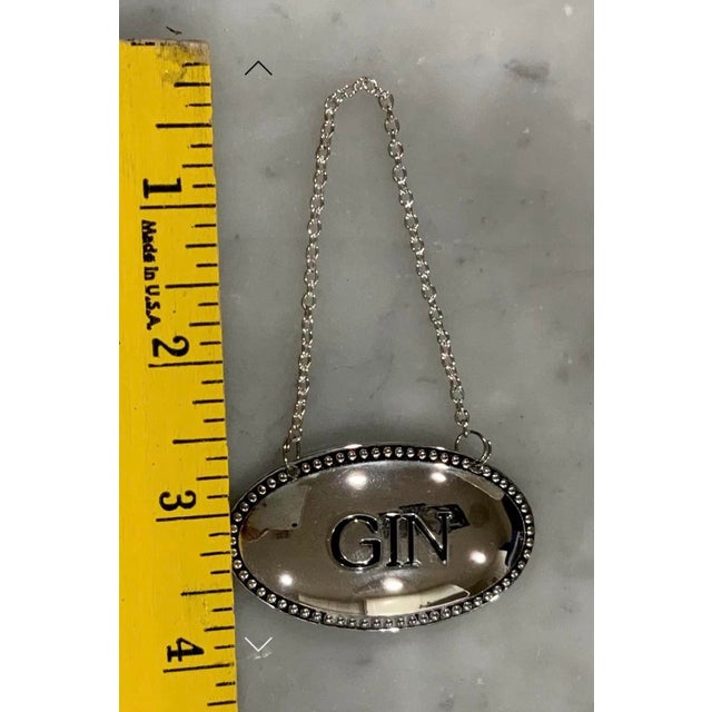 Early 21st Century Godinger for the Bombay Company Silverplate Decanter Tags - Vintage Barware Set of 4. Great for Bar Cart, Palm Beach Chic & Grandmillennial. See Pics! For Sale - Image 5 of 6