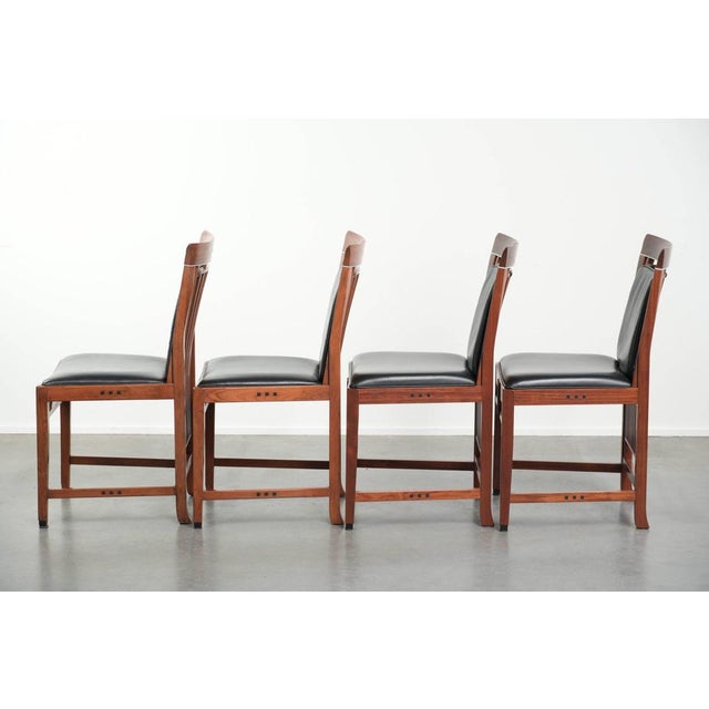 Art Deco Decoforma Series Dining Chairs in Black Cowhide Leather and Wood from Schuitema, Set of 4 For Sale - Image 5 of 18