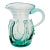 1976 Liberty Village Glasshouse Aquamarine Lily Pad Blown Glass Pitcher 6.75" For Sale