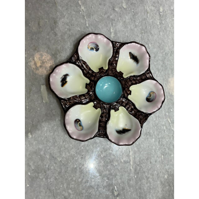 Antique French Limoges Porcelain Oyster Plate For Sale - Image 4 of 5
