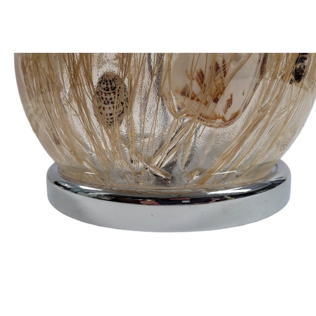 Transparent Coastal Table Lamp With Seashell-Infused Glass For Sale - Image 8 of 8