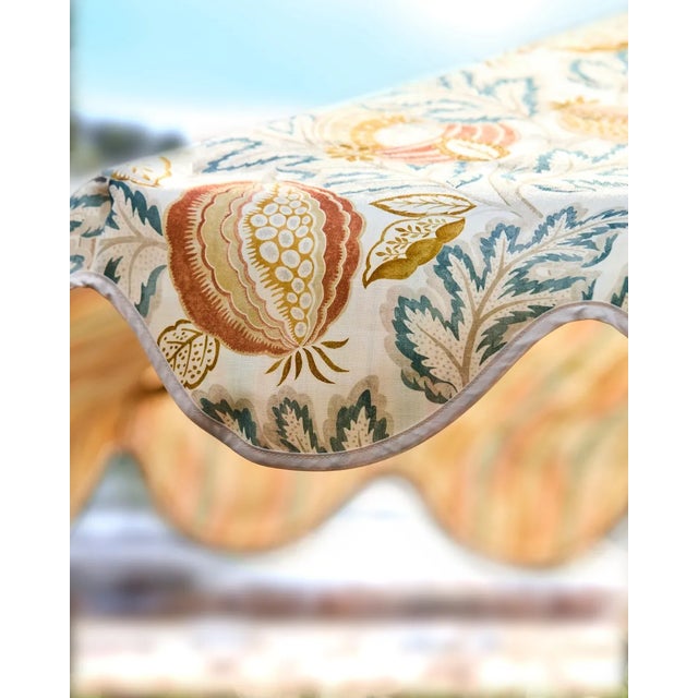 Traditional Sanderson Cantaloupe Fabric in Seasalt/Quince - a Sample For Sale - Image 3 of 3