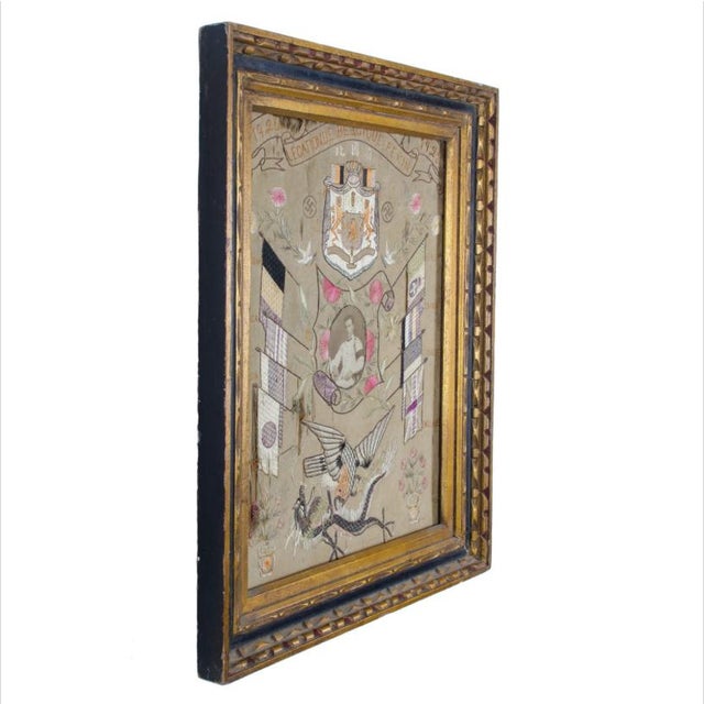 Wood Antique Belgian Sailor's Silkwork, c.1923 For Sale - Image 7 of 10
