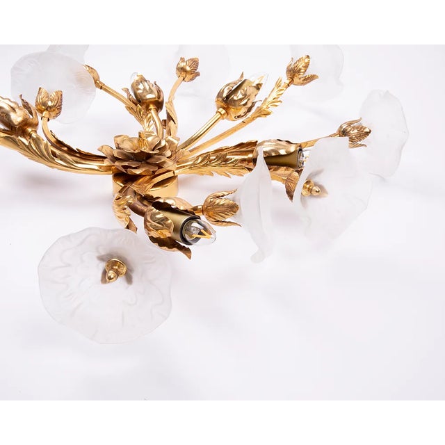 Hollywood Regency Wall Sconce with Glass Flowers by Hans Kögl, 1960s For Sale - Image 3 of 9