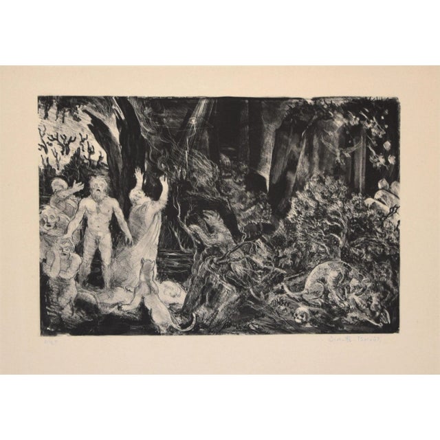 The Prophecy - Original Lithograph by Jean-Eugène Bersier - 20th century For Sale