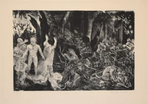 The Prophecy - Original Lithograph by Jean-Eugène Bersier - 20th century