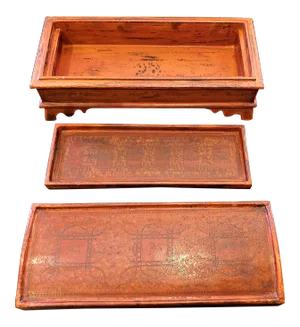 Antique Indonesian Wood Polychromed and Lacquered Box