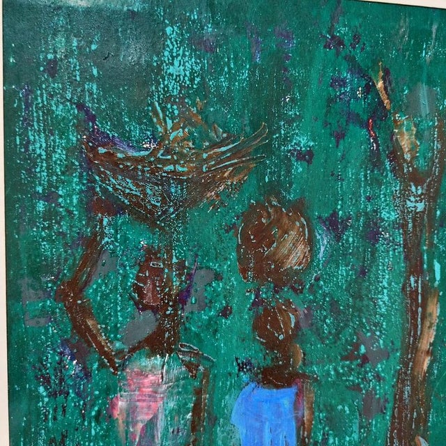 Wood f.p., Women in a Tropical Landscape, 1970s, Wood & Canvas For Sale - Image 7 of 9