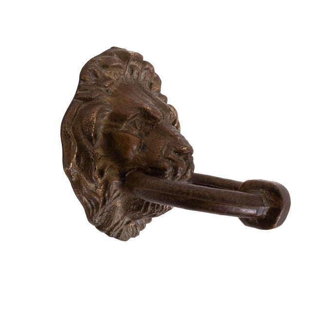 Antique Bronze Lions Head Door Knocker, 1880s For Sale - Image 6 of 8