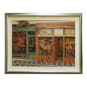 Viktor Shvaiko "Along the Street" Original Painting on Canvas Custom Frame Hs