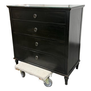 Restoration Hardware Maison Four Drawer Dresser, Antiqued Black For Sale