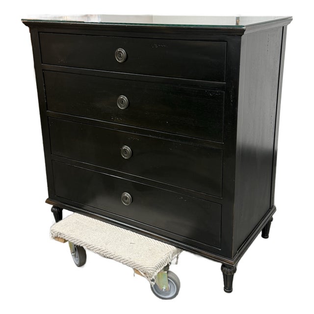 Restoration Hardware Maison Four Drawer Dresser, Antiqued Black For Sale