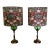 Pair of Vintage Green Globe Lamps With William Morris Shades For Sale