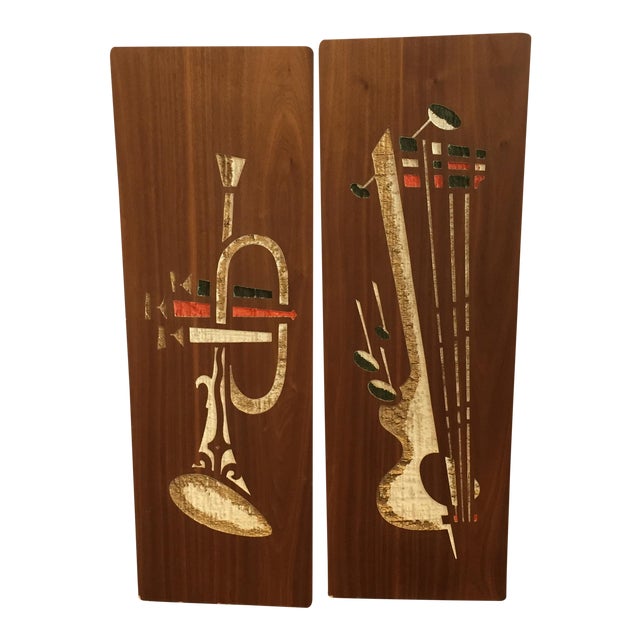 MidCentury Wall Art Plaques A Pair Chairish