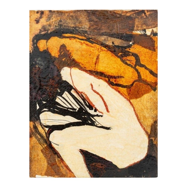 Elfi Schuselka Figural Composition Mixed Media, Circa 1965 For Sale